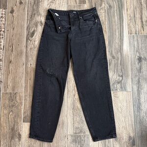 Express Black Relaxed Tapered Jeans